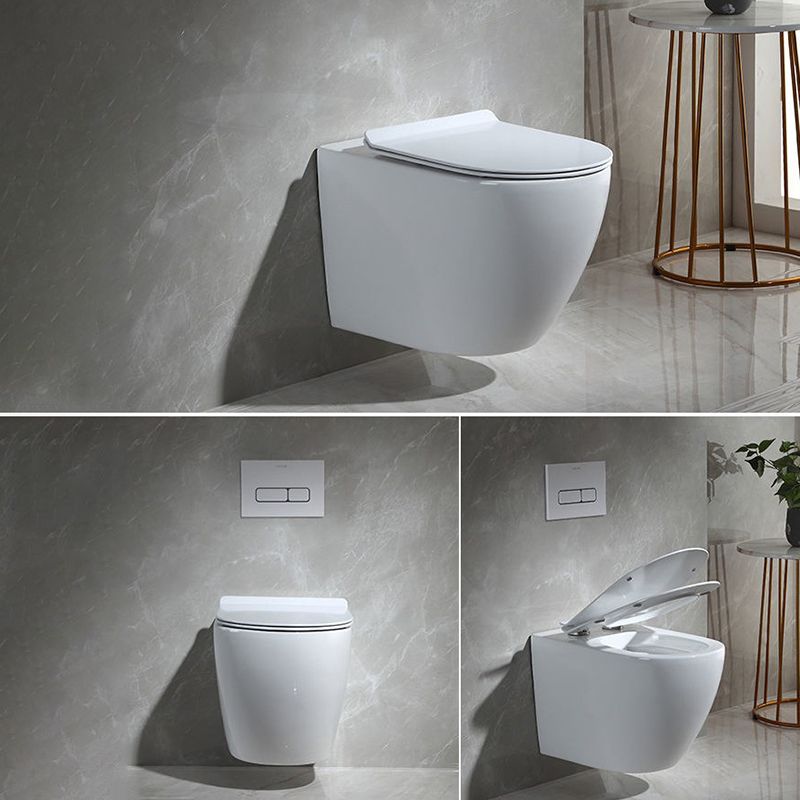 Modern Wall Mount Toilet Bowl 1-Piece Urine Toilet with Slow Close Seat for Washroom Clearhalo 'Bathroom Remodel & Bathroom Fixtures' 'Home Improvement' 'home_improvement' 'home_improvement_toilets' 'Toilets & Bidets' 'Toilets' 1200x1200_2980df90-685a-4586-9185-147053ae89c5