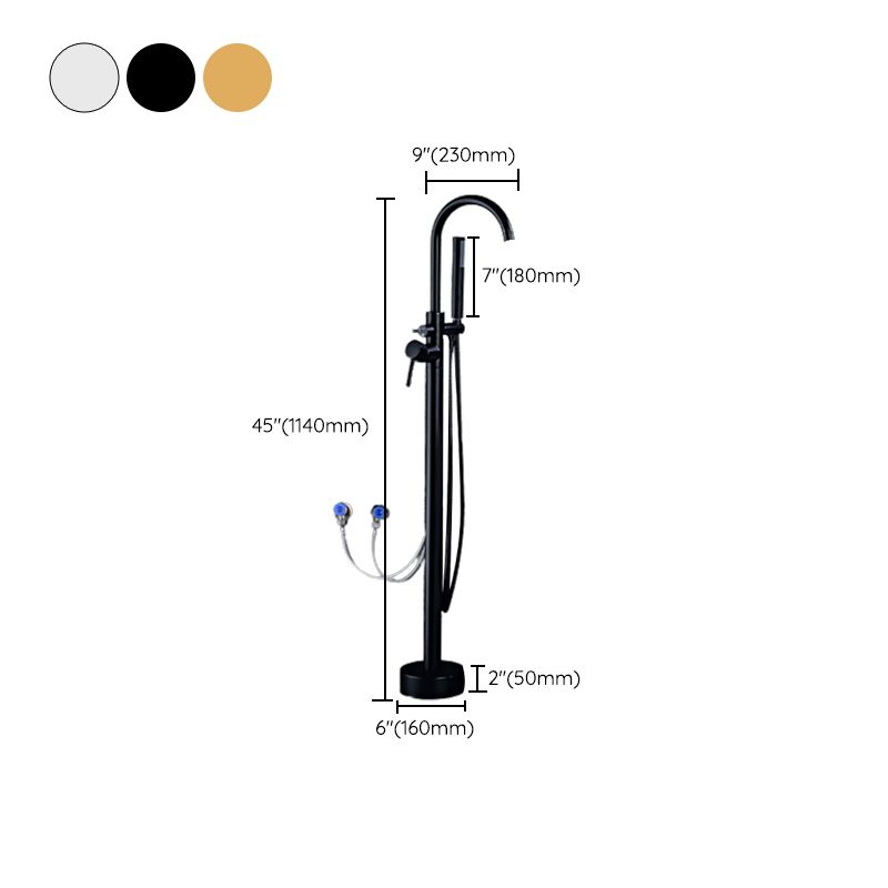 Floor Mounted Metal Freestanding Tub Filler Double Handles Freestanding Bathtub Faucet Clearhalo 'Bathroom Remodel & Bathroom Fixtures' 'Bathtub Faucets' 'bathtub_faucets' 'Home Improvement' 'home_improvement' 'home_improvement_bathtub_faucets' 1200x1200_2985652a-88b3-4406-a3db-867d931455ff