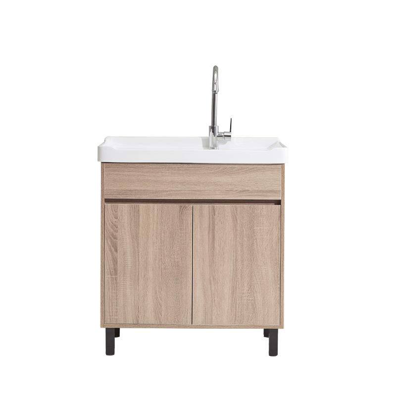 Modern Wood Bathroom Vanity Set Freestanding Single-Sink Bath Vanity Clearhalo 'Bathroom Remodel & Bathroom Fixtures' 'Bathroom Vanities' 'bathroom_vanities' 'Home Improvement' 'home_improvement' 'home_improvement_bathroom_vanities' 1200x1200_29b1eaef-a958-4e20-b636-7d8461593847