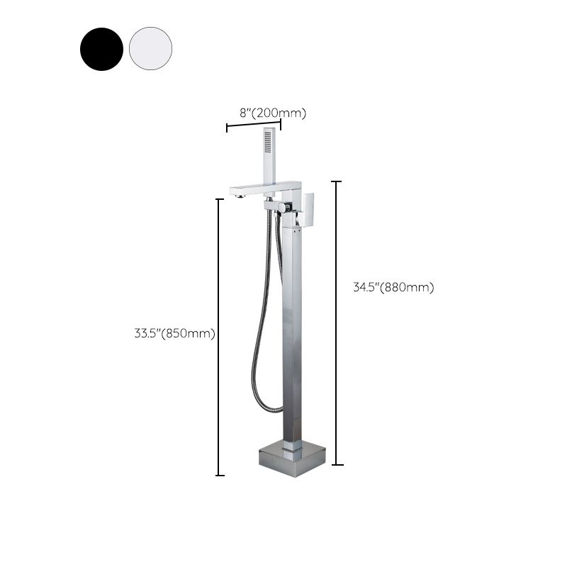 Contemporary Freestanding Tub Filler Brass Tub Filler with Hand-shower Clearhalo 'Bathroom Remodel & Bathroom Fixtures' 'Bathtub Faucets' 'bathtub_faucets' 'Home Improvement' 'home_improvement' 'home_improvement_bathtub_faucets' 1200x1200_29be31aa-ccd4-4fdd-9378-51a7a84d6f09