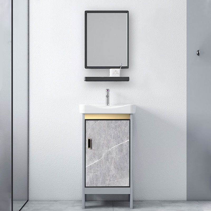 Modern Freestanding Vanity Sink Metal Bathroom Vanity Cabinet with Mirror Cabinet Clearhalo 'Bathroom Remodel & Bathroom Fixtures' 'Bathroom Vanities' 'bathroom_vanities' 'Home Improvement' 'home_improvement' 'home_improvement_bathroom_vanities' 1200x1200_29ca746f-f2f8-4852-b77e-dd8f34d73fd1