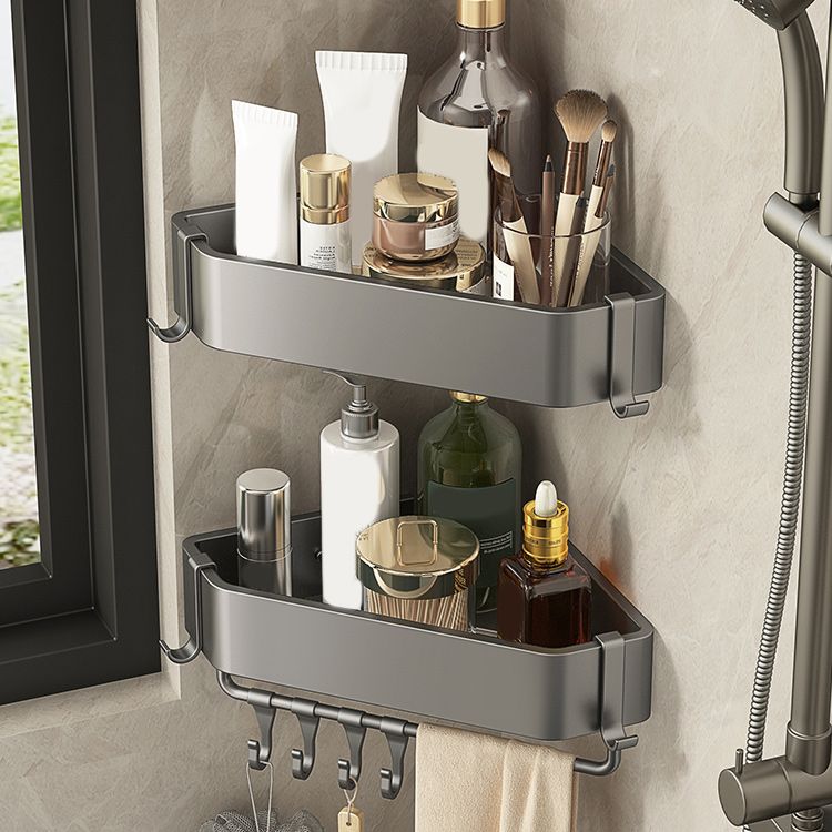 Matte Grey Bathroom Accessory Set Modern 3 - Piece Bath Shelf Clearhalo 'Bathroom Hardware Sets' 'Bathroom Hardware' 'Bathroom Remodel & Bathroom Fixtures' 'bathroom_hardware_sets' 'Home Improvement' 'home_improvement' 'home_improvement_bathroom_hardware_sets' 1200x1200_29ed76e6-35f1-43ae-b1e6-b6110011395b