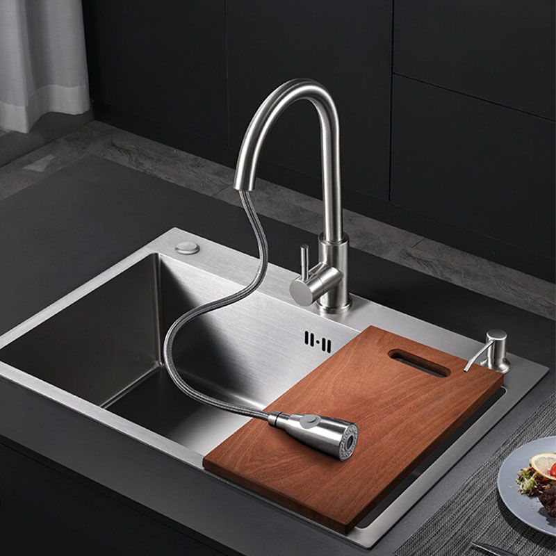 Modern Workstation Ledge Stainless Steel with Faucet and Soap Dispenser Prep Station Clearhalo 'Home Improvement' 'home_improvement' 'home_improvement_kitchen_sinks' 'Kitchen Remodel & Kitchen Fixtures' 'Kitchen Sinks & Faucet Components' 'Kitchen Sinks' 'kitchen_sinks' 1200x1200_29f122b6-d34a-438e-95fe-fe852dcc1d50