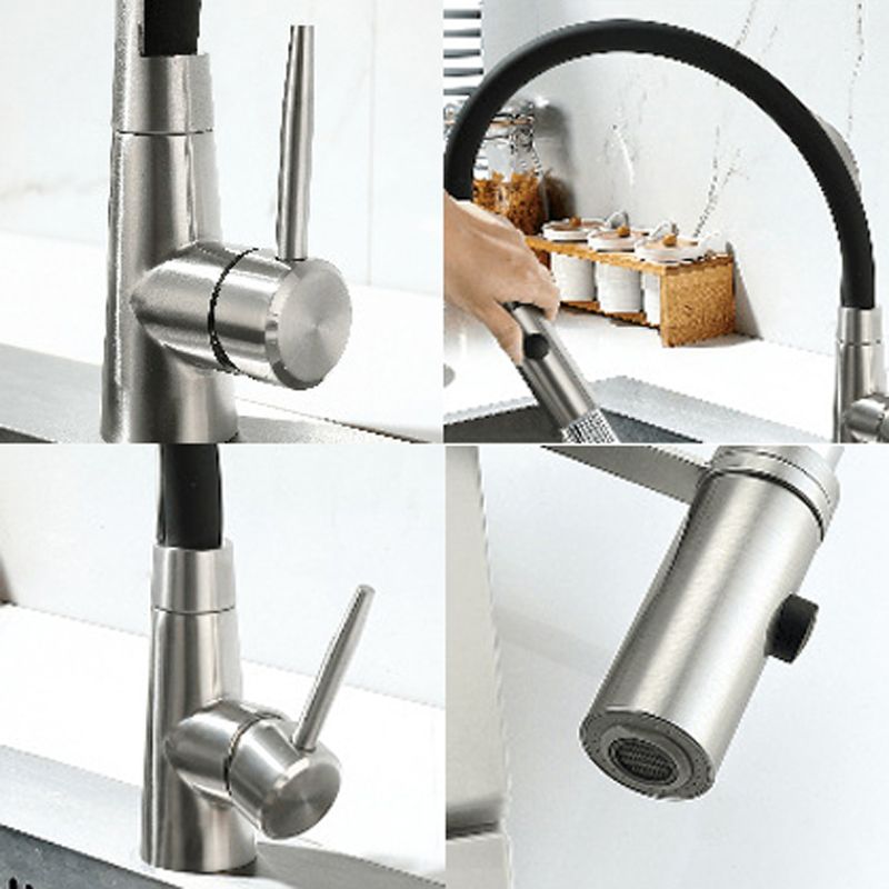 1-Handle 2-Function Kitchen Faucet Pulldown Kitchen Sink Faucet with Sprayer and Handles Clearhalo 'Home Improvement' 'home_improvement' 'home_improvement_kitchen_faucets' 'Kitchen Faucets' 'Kitchen Remodel & Kitchen Fixtures' 'Kitchen Sinks & Faucet Components' 'kitchen_faucets' 1200x1200_29f423c4-93f0-4b30-95d2-ce1da4ab1593
