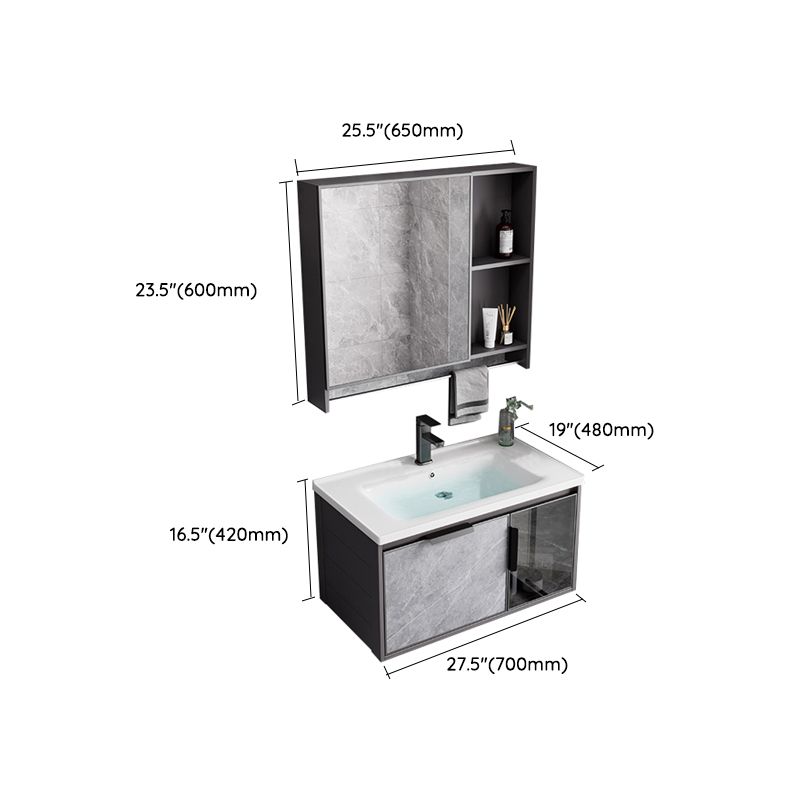 Metal Bathroom Sink Vanity Wall-Mounted Bathroom Vanity with Sink Included Clearhalo 'Bathroom Remodel & Bathroom Fixtures' 'Bathroom Vanities' 'bathroom_vanities' 'Home Improvement' 'home_improvement' 'home_improvement_bathroom_vanities' 1200x1200_29f8d869-026c-4393-bf41-c2447587002a