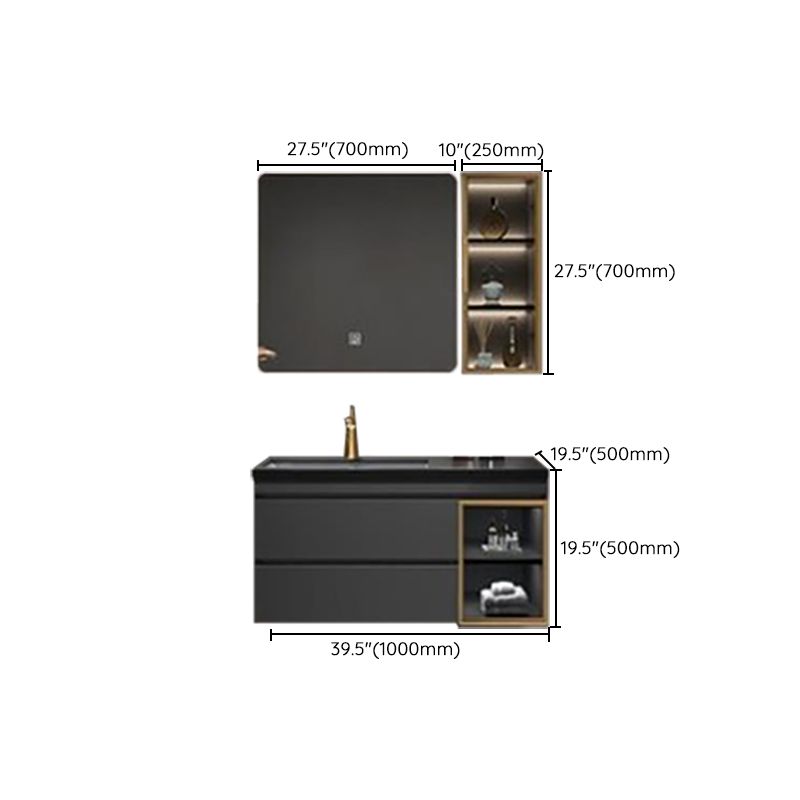 Vanity Set Bathroom Wall Mounted Mirror Storage Shelf Vanity Sink with Faucet Clearhalo 'Bathroom Remodel & Bathroom Fixtures' 'Bathroom Vanities' 'bathroom_vanities' 'Home Improvement' 'home_improvement' 'home_improvement_bathroom_vanities' 1200x1200_2a075df7-4ac7-4ea7-92eb-34e65025cb85