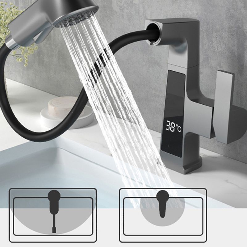 Modern Faucets Black and Silver 1-Handle 1-Hole Copper with Pull Out Sprayer Faucets Clearhalo 'Home Improvement' 'home_improvement' 'home_improvement_kitchen_faucets' 'Kitchen Faucets' 'Kitchen Remodel & Kitchen Fixtures' 'Kitchen Sinks & Faucet Components' 'kitchen_faucets' 1200x1200_2a082c33-3e64-4c99-808e-98671724361d