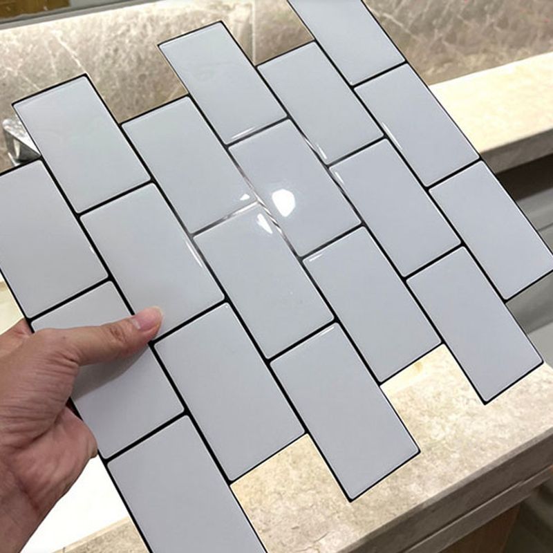 White Subway Tile Water-resistant PVC Peel & Stick Tile for Backsplash Wall Clearhalo 'Flooring 'Home Improvement' 'home_improvement' 'home_improvement_peel_stick_blacksplash' 'Peel & Stick Backsplash Tile' 'peel_stick_blacksplash' 'Walls & Ceilings' Walls and Ceiling' 1200x1200_2a0df225-25a7-4ef8-8ef0-35f49644f410