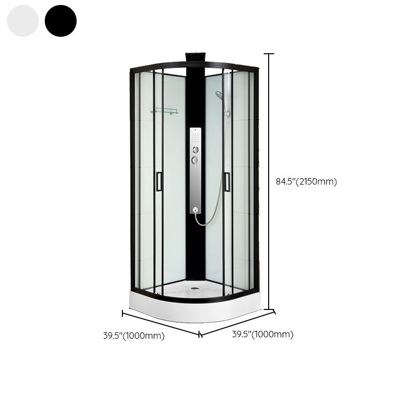 Shower Stall Semi-Frameless Double Sliding Rounded Shower Enclosure Clearhalo 'Bathroom Remodel & Bathroom Fixtures' 'Home Improvement' 'home_improvement' 'home_improvement_shower_stalls_enclosures' 'Shower Stalls & Enclosures' 'shower_stalls_enclosures' 'Showers & Bathtubs' 1200x1200_2a2b110d-f1b1-4c02-b342-3617fcb70cd8