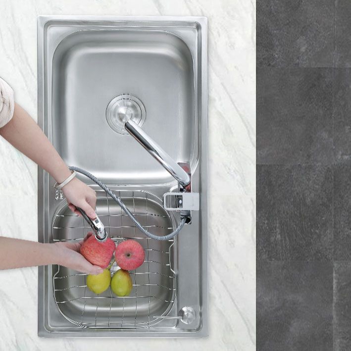 Modern Style Kitchen Sink Stainless Steel Noise-cancelling Design Kitchen Double Sink Clearhalo 'Home Improvement' 'home_improvement' 'home_improvement_kitchen_sinks' 'Kitchen Remodel & Kitchen Fixtures' 'Kitchen Sinks & Faucet Components' 'Kitchen Sinks' 'kitchen_sinks' 1200x1200_2a355263-4be9-4de2-8ccb-f6be8b44aa21