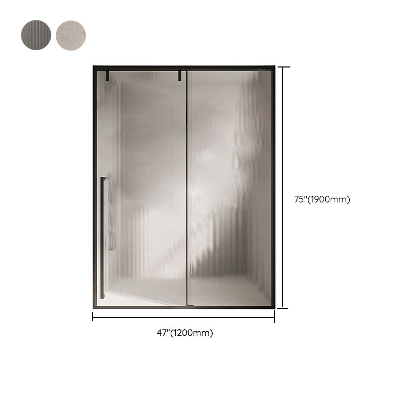 Glass and Metal Shower Door Simple One-Line Shower Black Bath Door Clearhalo 'Bathroom Remodel & Bathroom Fixtures' 'Home Improvement' 'home_improvement' 'home_improvement_shower_tub_doors' 'Shower and Tub Doors' 'shower_tub_doors' 'Showers & Bathtubs' 1200x1200_2a45b647-5604-4b57-865f-3ad4350061e5