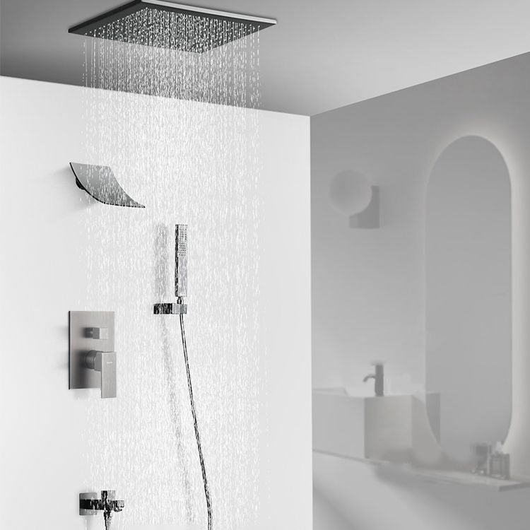 Modern Shower Trim Brass Valve Included Ceiling Mounted Shower System Clearhalo 'Bathroom Remodel & Bathroom Fixtures' 'Home Improvement' 'home_improvement' 'home_improvement_shower_faucets' 'Shower Faucets & Systems' 'shower_faucets' 'Showers & Bathtubs Plumbing' 'Showers & Bathtubs' 1200x1200_2a467f40-40cc-4b70-806d-b932ed642d04