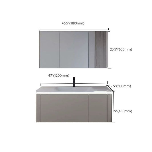 Modern Rectangular Wall Mounted Standard Open Console with Sink Set Clearhalo 'Bathroom Remodel & Bathroom Fixtures' 'Bathroom Vanities' 'bathroom_vanities' 'Home Improvement' 'home_improvement' 'home_improvement_bathroom_vanities' 1200x1200_2a4a9375-7270-4fe1-89b0-30d71d1e875a