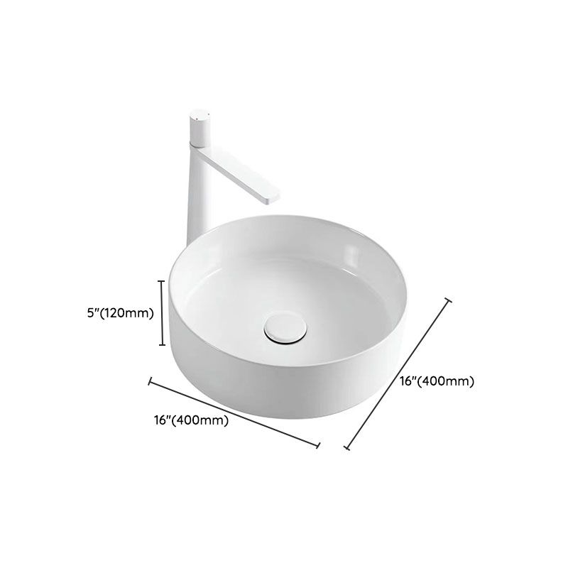 Modern Round Sink Ceramic Metal Undermount Bathroom Sink in White(Not Included Faucet) Clearhalo 'Bathroom Remodel & Bathroom Fixtures' 'Bathroom Sinks & Faucet Components' 'Bathroom Sinks' 'bathroom_sink' 'Home Improvement' 'home_improvement' 'home_improvement_bathroom_sink' 1200x1200_2a72ce51-3ade-471e-93b4-4a637bda3d64