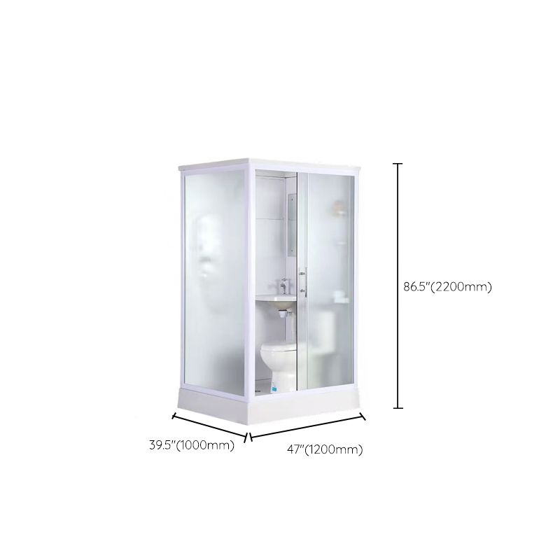 Modern Shower Stall Frosted Single Sliding Shower Stall in White Clearhalo 'Bathroom Remodel & Bathroom Fixtures' 'Home Improvement' 'home_improvement' 'home_improvement_shower_stalls_enclosures' 'Shower Stalls & Enclosures' 'shower_stalls_enclosures' 'Showers & Bathtubs' 1200x1200_2a80a433-d872-4ca2-9b02-540116baca8f