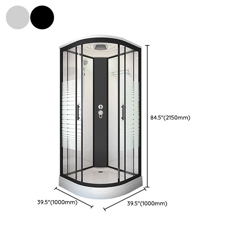 Rounded Double Sliding Shower Stall Striped Tempered Glass Shower Stall Clearhalo 'Bathroom Remodel & Bathroom Fixtures' 'Home Improvement' 'home_improvement' 'home_improvement_shower_stalls_enclosures' 'Shower Stalls & Enclosures' 'shower_stalls_enclosures' 'Showers & Bathtubs' 1200x1200_2a8cea04-1f54-4bd3-b6a6-2bc397a785ff