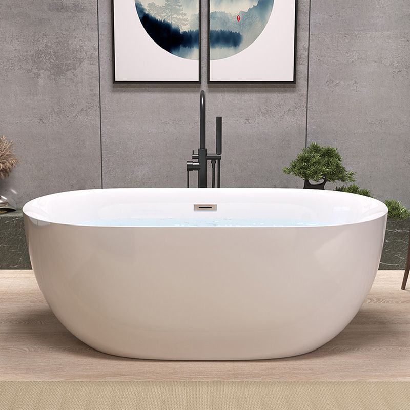 Back to Wall Modern Bathtub Freestanding Acrylic Soaking Bath Clearhalo 'Bathroom Remodel & Bathroom Fixtures' 'Bathtubs' 'Home Improvement' 'home_improvement' 'home_improvement_bathtubs' 'Showers & Bathtubs' 1200x1200_2a9a3c54-f871-432d-8fd6-252590cfba67