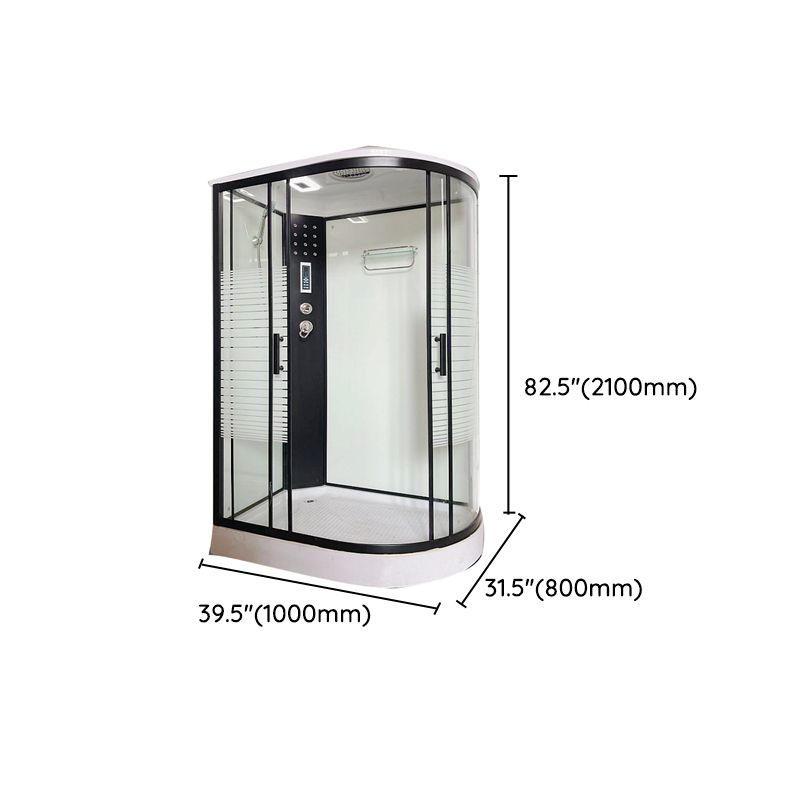 Modern Black Shower Stall Shower System Clear Glass Sliding Door Shower Enclosure Clearhalo 'Bathroom Remodel & Bathroom Fixtures' 'Home Improvement' 'home_improvement' 'home_improvement_shower_stalls_enclosures' 'Shower Stalls & Enclosures' 'shower_stalls_enclosures' 'Showers & Bathtubs' 1200x1200_2a9b8299-b8a8-43e4-8104-598cdfb554b1