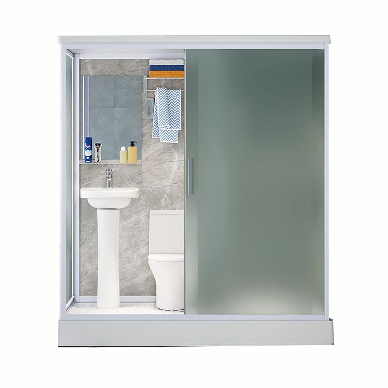 Contemporary Shower Stall Frosted Shower Stall with White Base Clearhalo 'Bathroom Remodel & Bathroom Fixtures' 'Home Improvement' 'home_improvement' 'home_improvement_shower_stalls_enclosures' 'Shower Stalls & Enclosures' 'shower_stalls_enclosures' 'Showers & Bathtubs' 1200x1200_2aa3c3d0-1791-4623-ab22-c4d7441b26c1