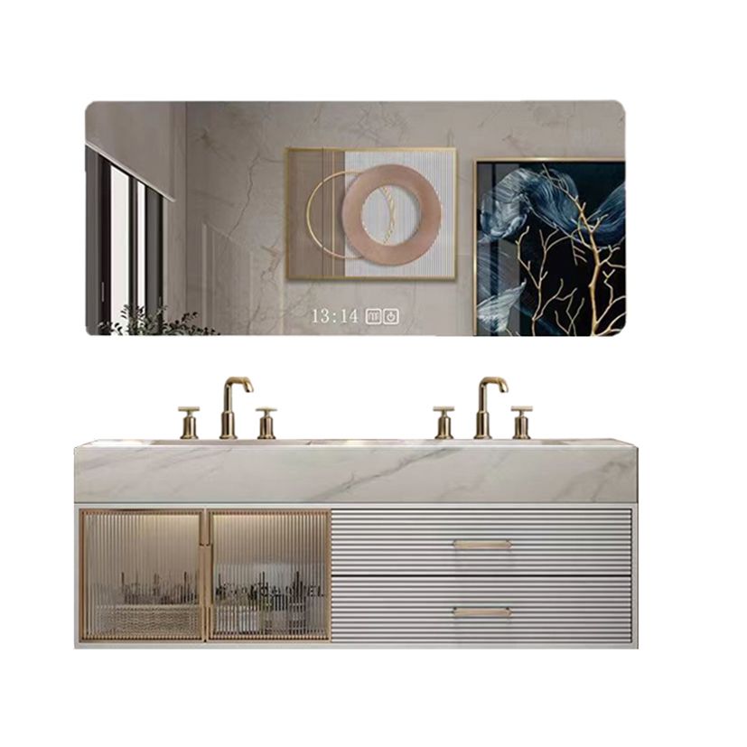 Modern Wall-Mounted Vanity Sink Bathroom Vanity Cabinet with Mirror Cabinet Clearhalo 'Bathroom Remodel & Bathroom Fixtures' 'Bathroom Vanities' 'bathroom_vanities' 'Home Improvement' 'home_improvement' 'home_improvement_bathroom_vanities' 1200x1200_2aa414f2-357e-470f-903e-8d2e918348dd