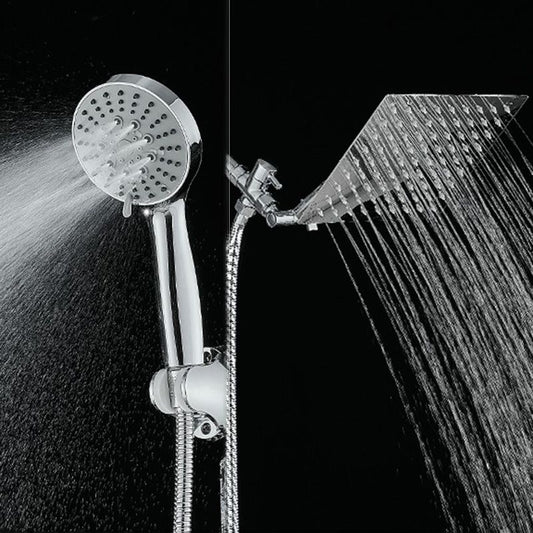 Wall Mounted Adjustable Shower Head Modern Square Metal Shower Clearhalo 'Bathroom Remodel & Bathroom Fixtures' 'Home Improvement' 'home_improvement' 'home_improvement_shower_heads' 'Shower Heads' 'shower_heads' 'Showers & Bathtubs Plumbing' 'Showers & Bathtubs' 1200x1200_2aacea6f-a17c-4322-9346-581ffebdbef1