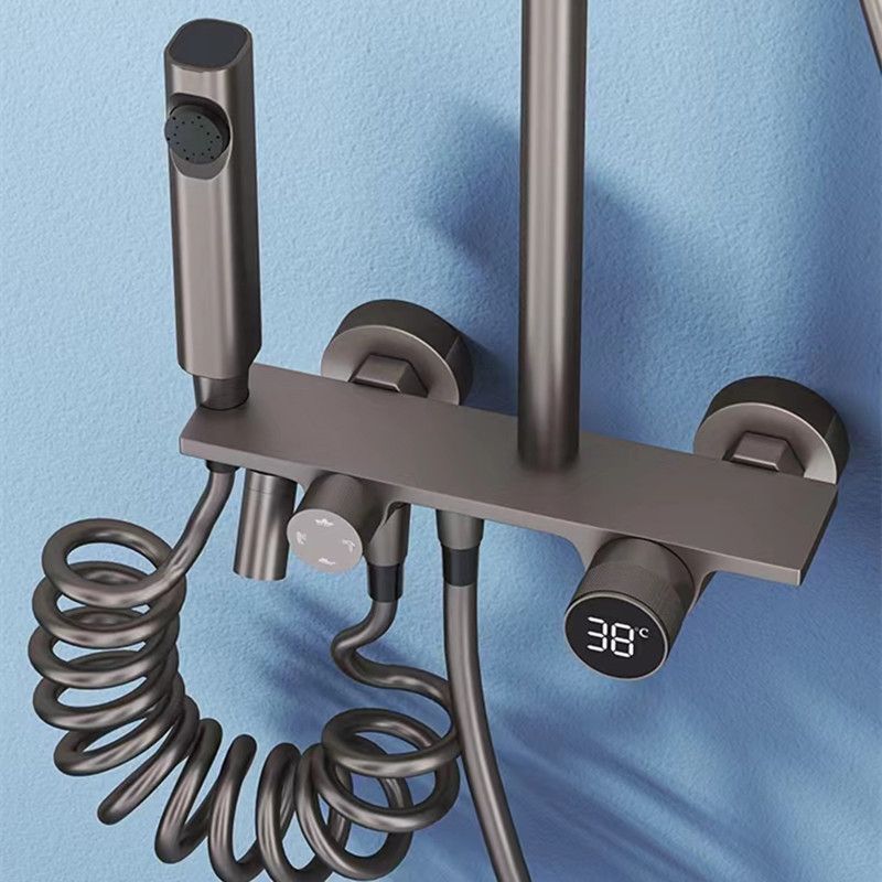 Modern Wall Mounted Shower System Dual Shower Head Shower Set Clearhalo 'Bathroom Remodel & Bathroom Fixtures' 'Home Improvement' 'home_improvement' 'home_improvement_shower_faucets' 'Shower Faucets & Systems' 'shower_faucets' 'Showers & Bathtubs Plumbing' 'Showers & Bathtubs' 1200x1200_2acf245a-582e-4373-acee-8005e087b24b