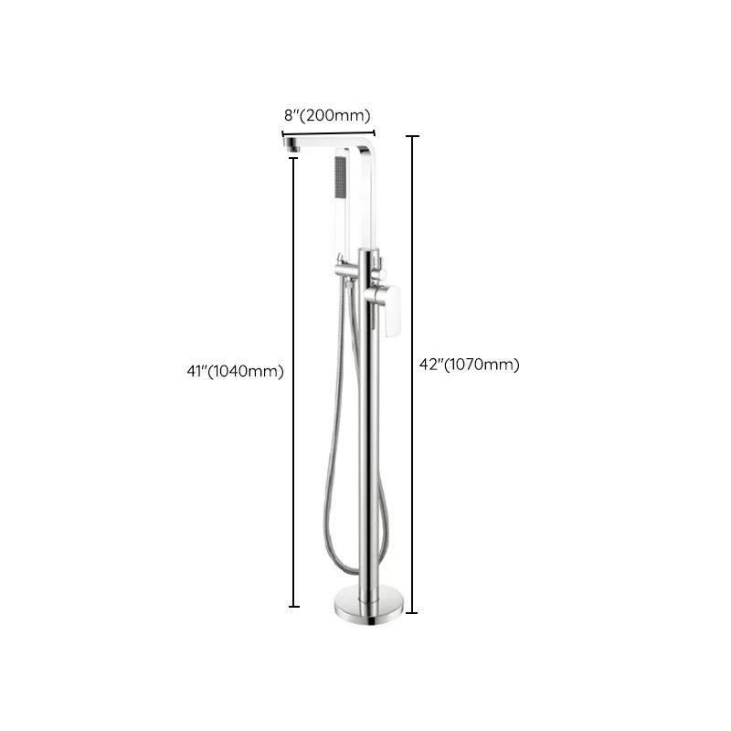 Traditional Floor Mounted Swivel Freestanding Tub Filler Metal Freestanding Faucet Clearhalo 'Bathroom Remodel & Bathroom Fixtures' 'Bathtub Faucets' 'bathtub_faucets' 'Home Improvement' 'home_improvement' 'home_improvement_bathtub_faucets' 1200x1200_2af2ec50-548d-458e-8195-9ff4808c740a