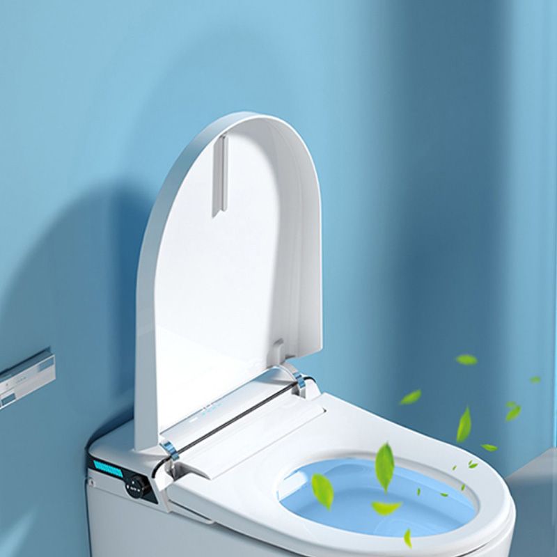 Elongated Wall Hung Toilet in White Ceramic Smart Toilet with Heated Seat Clearhalo 'Bathroom Remodel & Bathroom Fixtures' 'Bidets' 'Home Improvement' 'home_improvement' 'home_improvement_bidets' 'Toilets & Bidets' 1200x1200_2b01f812-5ae0-4bee-ae15-27ab012dfb2b