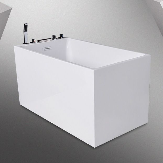 Modern Rectangular Acrylic Bathtub Freestanding Soaking White Bath Clearhalo 'Bathroom Remodel & Bathroom Fixtures' 'Bathtubs' 'Home Improvement' 'home_improvement' 'home_improvement_bathtubs' 'Showers & Bathtubs' 1200x1200_2b047ee1-8761-4c34-b8aa-76cd35de29b8