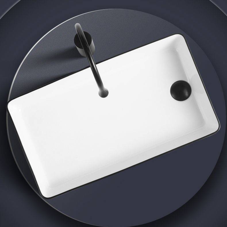 Contemporary Bathroom Sink Porcelain Solid Color Rectangular Vessel Lavatory Sink Clearhalo 'Bathroom Remodel & Bathroom Fixtures' 'Bathroom Sinks & Faucet Components' 'Bathroom Sinks' 'bathroom_sink' 'Home Improvement' 'home_improvement' 'home_improvement_bathroom_sink' 1200x1200_2b0620ca-3fca-484d-88e8-21154875e6bc