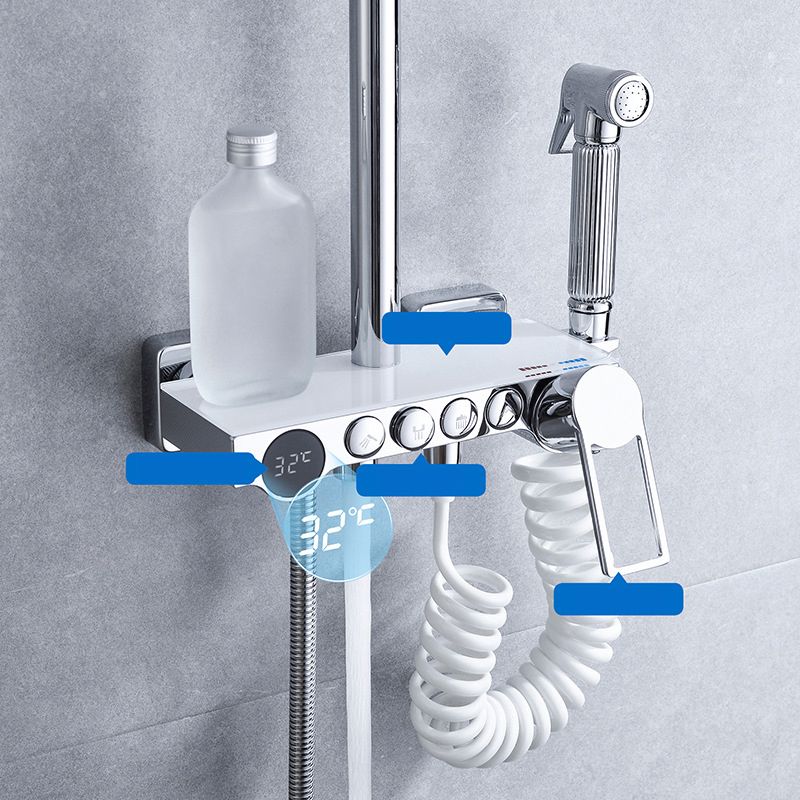 Wall Mounted Shower System Modern Handheld Shower Head Raining Jet Shower System Clearhalo 'Bathroom Remodel & Bathroom Fixtures' 'Home Improvement' 'home_improvement' 'home_improvement_shower_faucets' 'Shower Faucets & Systems' 'shower_faucets' 'Showers & Bathtubs Plumbing' 'Showers & Bathtubs' 1200x1200_2b065a9e-2b10-4de9-917e-2fdd99b171dc