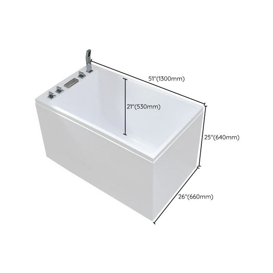 Modern Stand Alone White Bath Acrylic Rectangular Soaking Bathtub Clearhalo 'Bathroom Remodel & Bathroom Fixtures' 'Bathtubs' 'Home Improvement' 'home_improvement' 'home_improvement_bathtubs' 'Showers & Bathtubs' 1200x1200_2b09929b-6917-4373-a1f5-7ed912255fa4