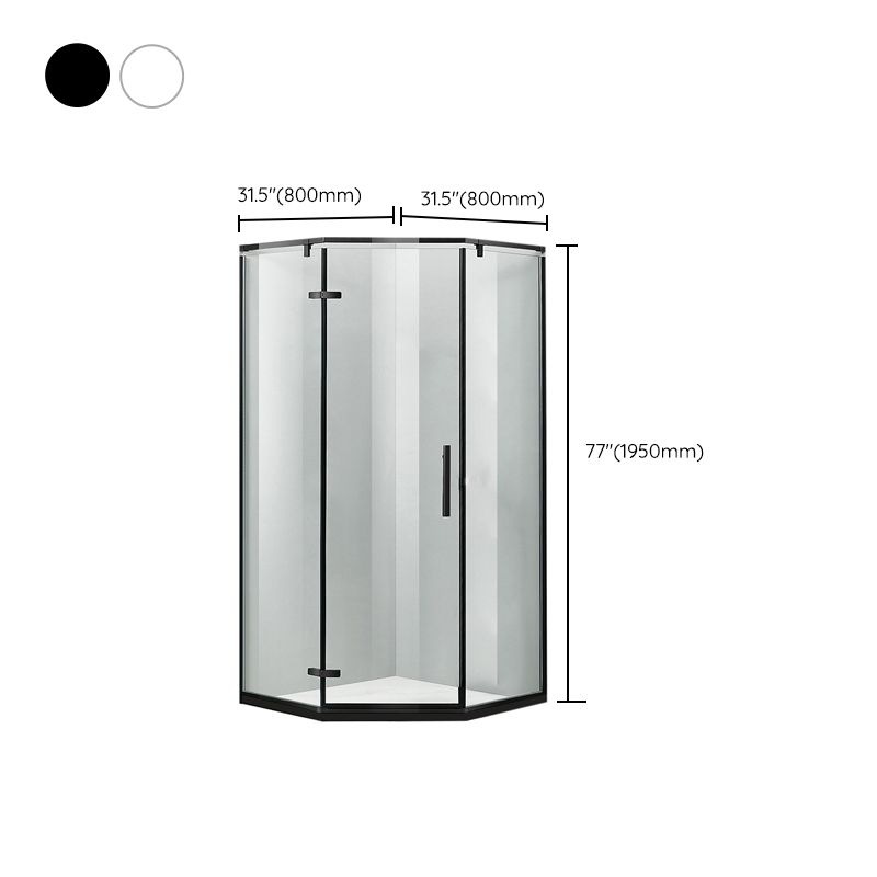 Modern Style Neo-Angle Shower Enclosure Clear Glass Framed Shower Stall Clearhalo 'Bathroom Remodel & Bathroom Fixtures' 'Home Improvement' 'home_improvement' 'home_improvement_shower_stalls_enclosures' 'Shower Stalls & Enclosures' 'shower_stalls_enclosures' 'Showers & Bathtubs' 1200x1200_2b1317c4-9ba2-4244-8564-69be74b86102