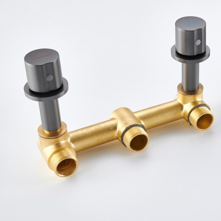 Modern Roman Bathtub Faucet Two Handle Copper Roman Tub Faucet Set Clearhalo 'Bathroom Remodel & Bathroom Fixtures' 'Bathtub Faucets' 'bathtub_faucets' 'Home Improvement' 'home_improvement' 'home_improvement_bathtub_faucets' 1200x1200_2b19a389-5acb-4138-84c1-969365da7465