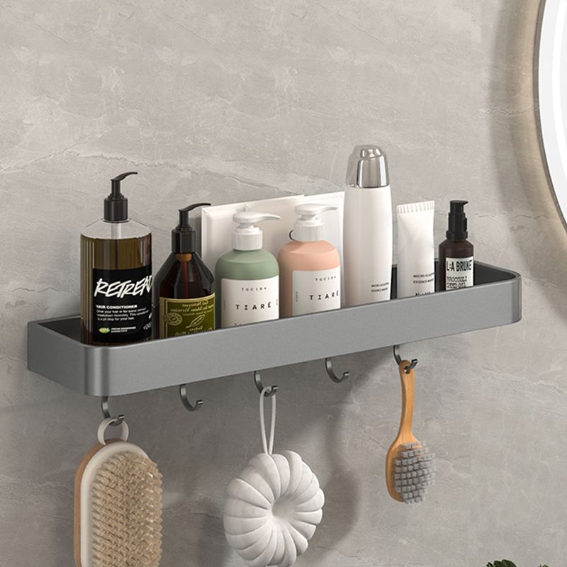 Modern Grey 2-Piece Bathroom Accessory Set, Matte Grey, Bath Shelf Clearhalo 'Bathroom Hardware Sets' 'Bathroom Hardware' 'Bathroom Remodel & Bathroom Fixtures' 'bathroom_hardware_sets' 'Home Improvement' 'home_improvement' 'home_improvement_bathroom_hardware_sets' 1200x1200_2b1f0d63-9b93-4d51-8891-1ef822e0dc49
