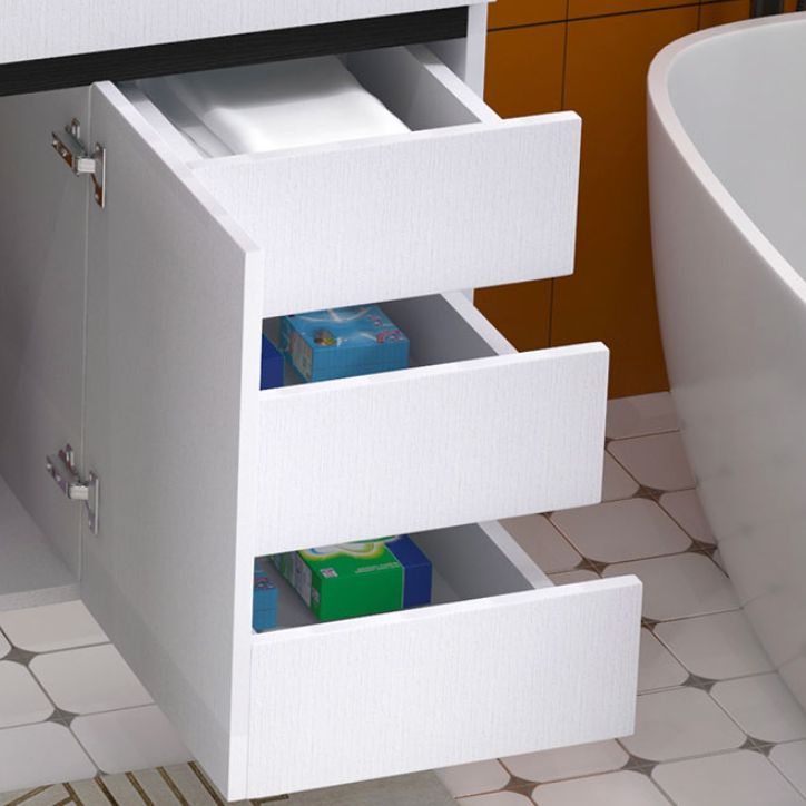 Modern Sink Vanity White Ceramic Top Oval Single-Sink Bath Vanity Clearhalo 'Bathroom Remodel & Bathroom Fixtures' 'Bathroom Vanities' 'bathroom_vanities' 'Home Improvement' 'home_improvement' 'home_improvement_bathroom_vanities' 1200x1200_2b2356e8-0397-458e-b5cf-dfad3d6aebec