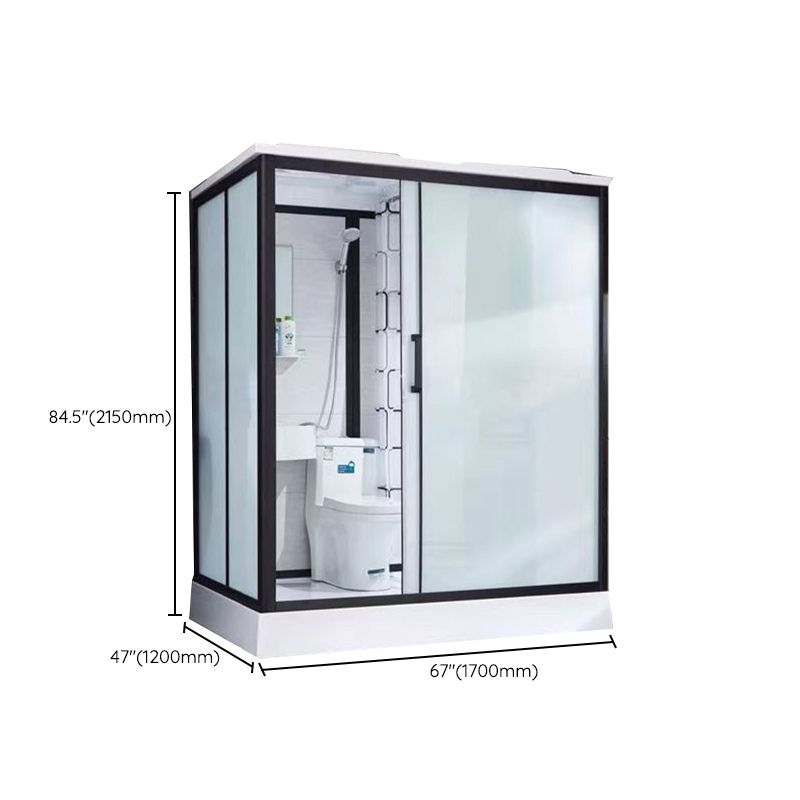 One Piece Tempered Glass Single Sliding Shower Kit White Frame Shower Enclosure Clearhalo 'Bathroom Remodel & Bathroom Fixtures' 'Home Improvement' 'home_improvement' 'home_improvement_shower_stalls_enclosures' 'Shower Stalls & Enclosures' 'shower_stalls_enclosures' 'Showers & Bathtubs' 1200x1200_2b2cab2c-660d-43af-833c-4030bff01859