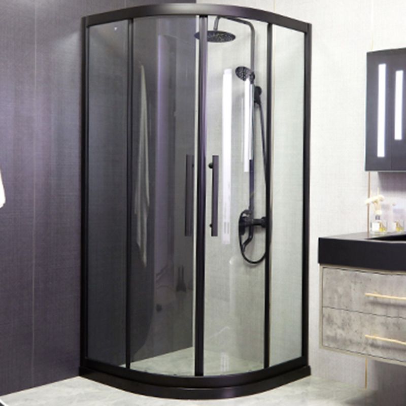 Framed Tempered Glass Shower Enclosure with Pedestal Half-Framed Shower Enclosure Clearhalo 'Bathroom Remodel & Bathroom Fixtures' 'Home Improvement' 'home_improvement' 'home_improvement_shower_stalls_enclosures' 'Shower Stalls & Enclosures' 'shower_stalls_enclosures' 'Showers & Bathtubs' 1200x1200_2b35555d-af33-417c-bb76-327ddb284298
