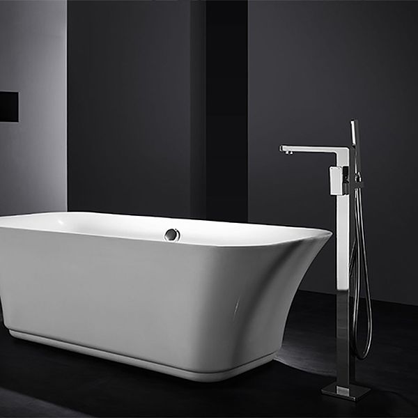Traditional Floor Mounted Metal Freestanding Tub Filler Swivel Tub Filler Trim Clearhalo 'Bathroom Remodel & Bathroom Fixtures' 'Bathtub Faucets' 'bathtub_faucets' 'Home Improvement' 'home_improvement' 'home_improvement_bathtub_faucets' 1200x1200_2b3b214e-0232-4f92-abac-3dfd5e78e39b