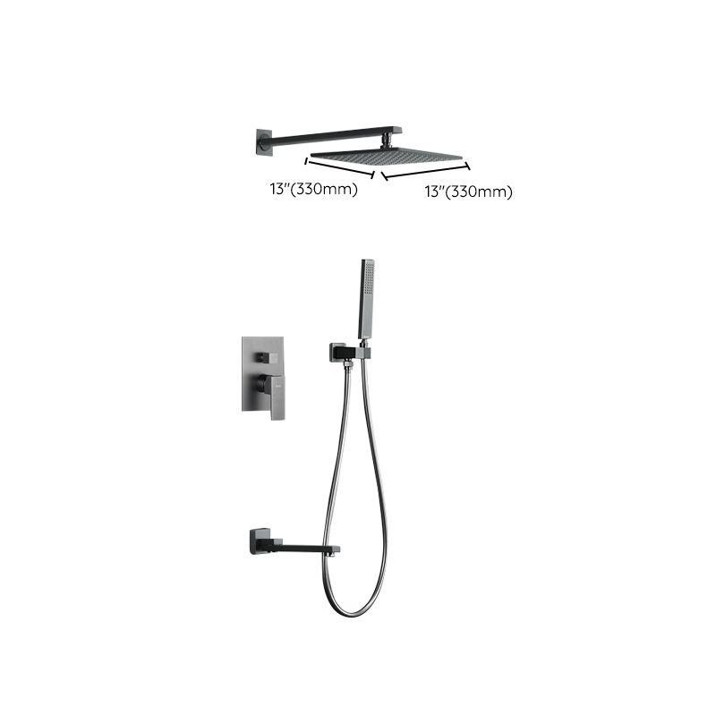 Modern Style Shower System Copper Rectangle Ceiling Mounted Shower System Clearhalo 'Bathroom Remodel & Bathroom Fixtures' 'Home Improvement' 'home_improvement' 'home_improvement_shower_faucets' 'Shower Faucets & Systems' 'shower_faucets' 'Showers & Bathtubs Plumbing' 'Showers & Bathtubs' 1200x1200_2b48a43f-468f-4810-94b2-c2d1dbf65e34