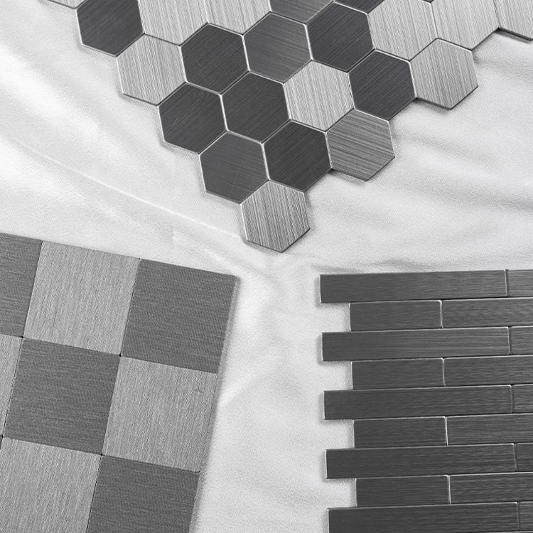 Subway Tile Wallpaper Contemporary Peel and Stick Wall Tile with Metal Look Clearhalo 'Flooring 'Home Improvement' 'home_improvement' 'home_improvement_peel_stick_blacksplash' 'Peel & Stick Backsplash Tile' 'peel_stick_blacksplash' 'Walls & Ceilings' Walls and Ceiling' 1200x1200_2b502b56-2c9f-4aa3-9f8c-96ad34129cbf