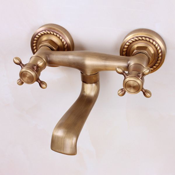 Traditional Wall Mounted Metal Tub Filler Double Handles Waterfall Tub Faucet Trim Clearhalo 'Bathroom Remodel & Bathroom Fixtures' 'Bathtub Faucets' 'bathtub_faucets' 'Home Improvement' 'home_improvement' 'home_improvement_bathtub_faucets' 1200x1200_2b510ab6-40c7-4954-9eef-e400dccdd84a