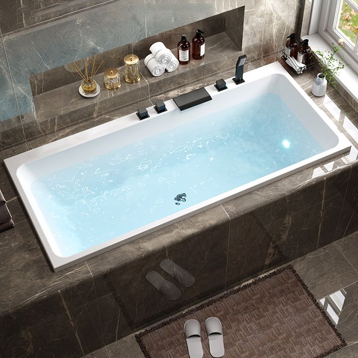 Modern Rectangular Drop in Bathtub Acrylic Soaking White Bath Clearhalo 'Bathroom Remodel & Bathroom Fixtures' 'Bathtubs' 'Home Improvement' 'home_improvement' 'home_improvement_bathtubs' 'Showers & Bathtubs' 1200x1200_2b5d8549-b71e-4d92-af34-5905d424d83f