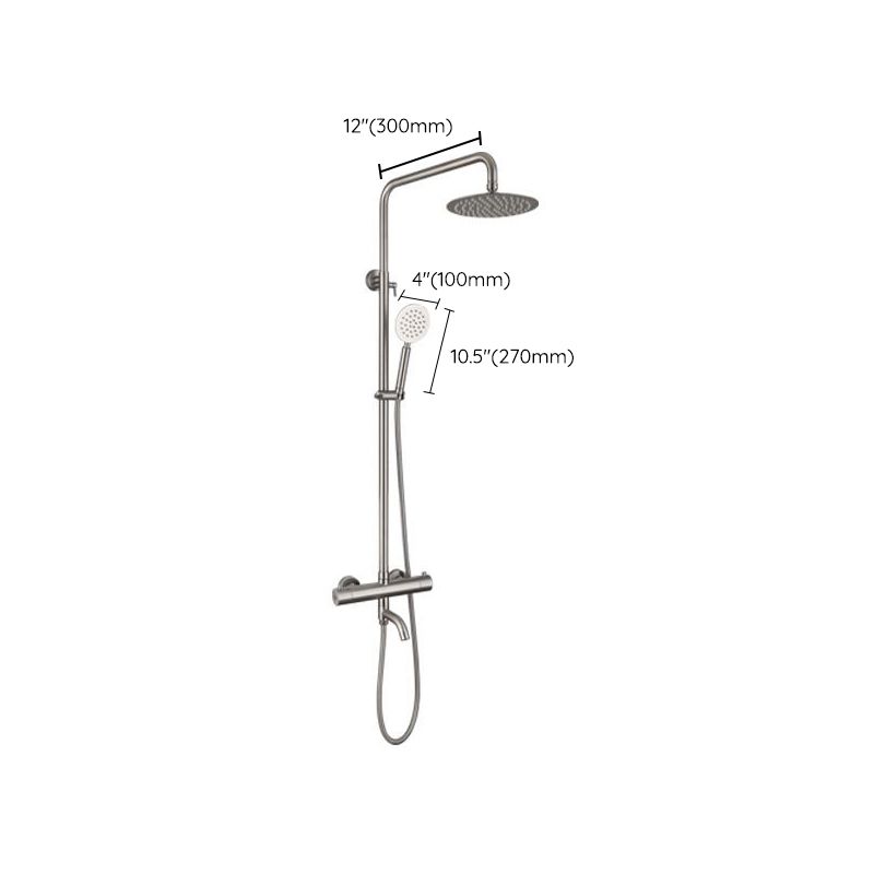 Modern Shower Set Stainless Steel Temperature Control Wall Mounted Shower Combo Clearhalo 'Bathroom Remodel & Bathroom Fixtures' 'Home Improvement' 'home_improvement' 'home_improvement_shower_faucets' 'Shower Faucets & Systems' 'shower_faucets' 'Showers & Bathtubs Plumbing' 'Showers & Bathtubs' 1200x1200_2b69e1ea-d87b-4564-af51-e6bdb615f06d