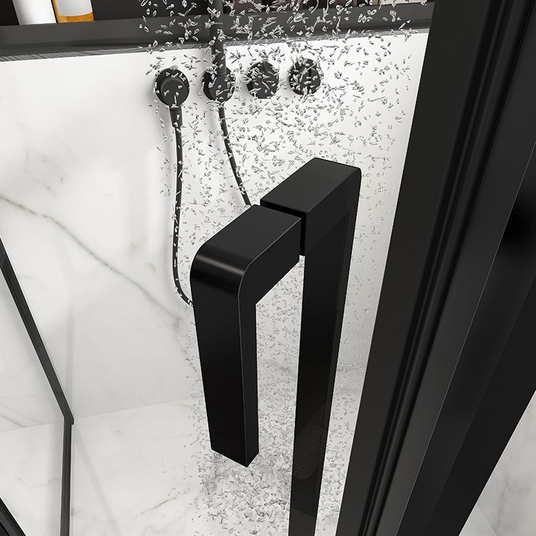 Transparent Shower Bath Door Scratch Resistant Satin Black Shower Doors Clearhalo 'Bathroom Remodel & Bathroom Fixtures' 'Home Improvement' 'home_improvement' 'home_improvement_shower_tub_doors' 'Shower and Tub Doors' 'shower_tub_doors' 'Showers & Bathtubs' 1200x1200_2b842cac-a865-41a4-bb8f-1636f7d5bf68
