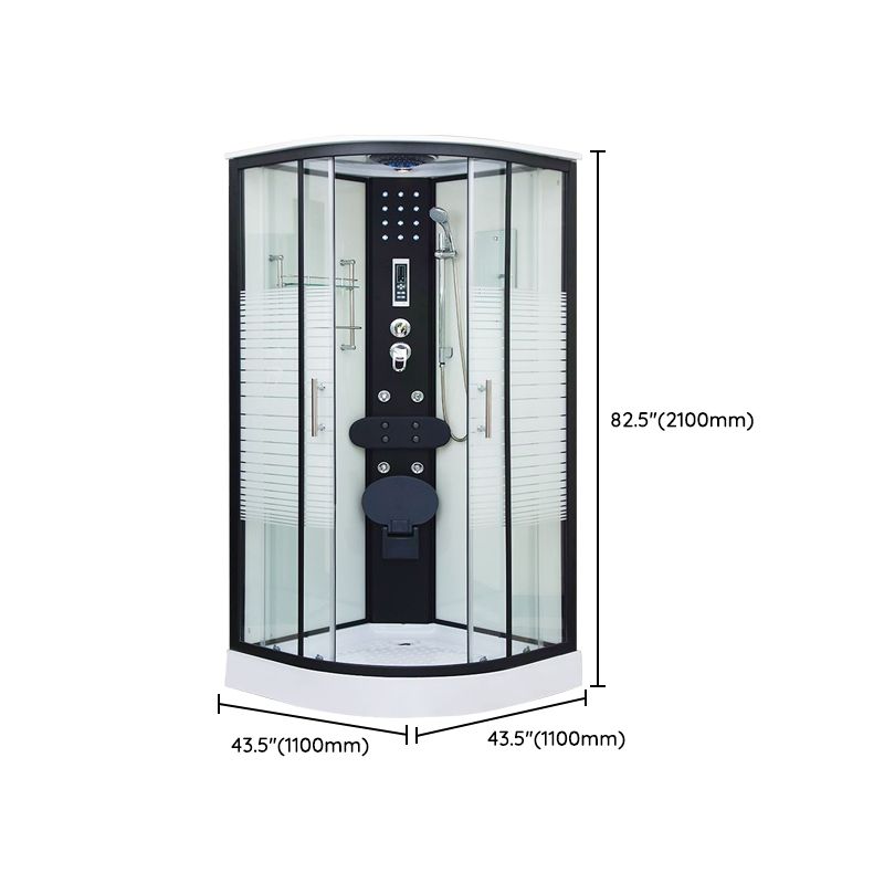 Framed Double Sliding Shower Kit Neo-Round Black Shower Stall Clearhalo 'Bathroom Remodel & Bathroom Fixtures' 'Home Improvement' 'home_improvement' 'home_improvement_shower_stalls_enclosures' 'Shower Stalls & Enclosures' 'shower_stalls_enclosures' 'Showers & Bathtubs' 1200x1200_2b9665bb-7b77-43c9-a7ae-152f7232e979