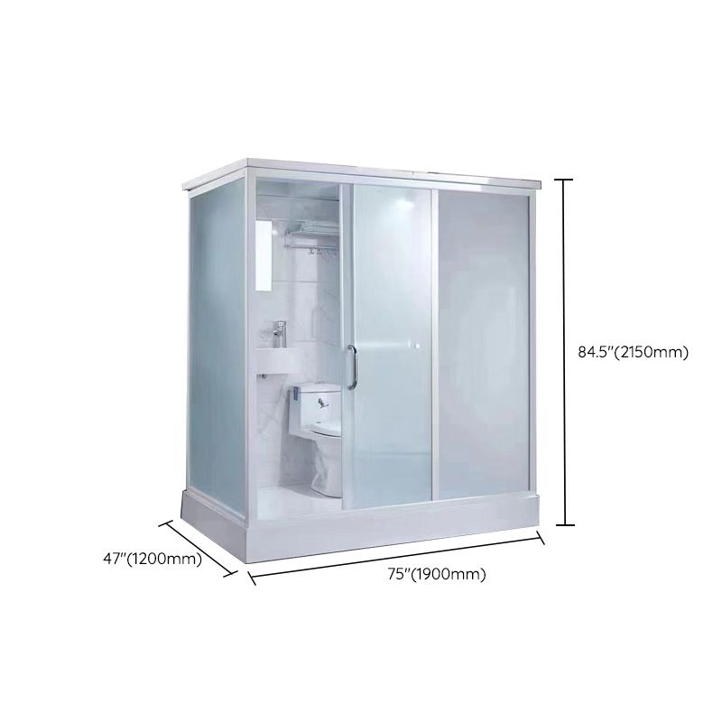 Rectangular Frosted Glass Shower Enclosure Single Sliding Framed Shower Enclosure Clearhalo 'Bathroom Remodel & Bathroom Fixtures' 'Home Improvement' 'home_improvement' 'home_improvement_shower_stalls_enclosures' 'Shower Stalls & Enclosures' 'shower_stalls_enclosures' 'Showers & Bathtubs' 1200x1200_2b9742bf-924a-4eac-9428-82ac0aa434b0