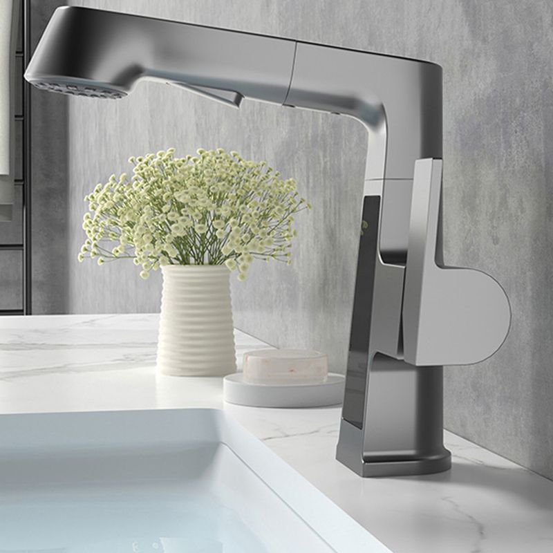 Modern Faucets Black and Silver 1-Handle 1-Hole Copper with Pull Out Sprayer Faucets Clearhalo 'Home Improvement' 'home_improvement' 'home_improvement_kitchen_faucets' 'Kitchen Faucets' 'Kitchen Remodel & Kitchen Fixtures' 'Kitchen Sinks & Faucet Components' 'kitchen_faucets' 1200x1200_2badd7e1-4e9b-47da-81fd-2fc9a815fcd6