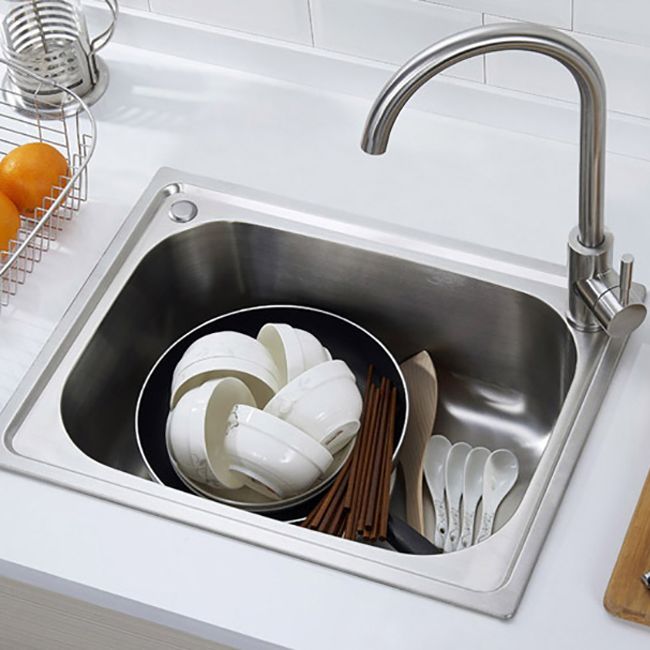 Scratchproof Kitchen Sink Stainless Steel 1 Holes Drop-In Kitchen Sink Only Clearhalo 'Home Improvement' 'home_improvement' 'home_improvement_kitchen_sinks' 'Kitchen Remodel & Kitchen Fixtures' 'Kitchen Sinks & Faucet Components' 'Kitchen Sinks' 'kitchen_sinks' 1200x1200_2bc8d026-5d87-4730-b5ab-03aeb668b388