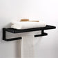 Black Bathroom Accessories Hardware Set with Towel Bar and Bath Shelf Clearhalo 'Bathroom Hardware Sets' 'Bathroom Hardware' 'Bathroom Remodel & Bathroom Fixtures' 'bathroom_hardware_sets' 'Home Improvement' 'home_improvement' 'home_improvement_bathroom_hardware_sets' 1200x1200_2bd128a9-4633-4cda-9777-17bfb08f131e